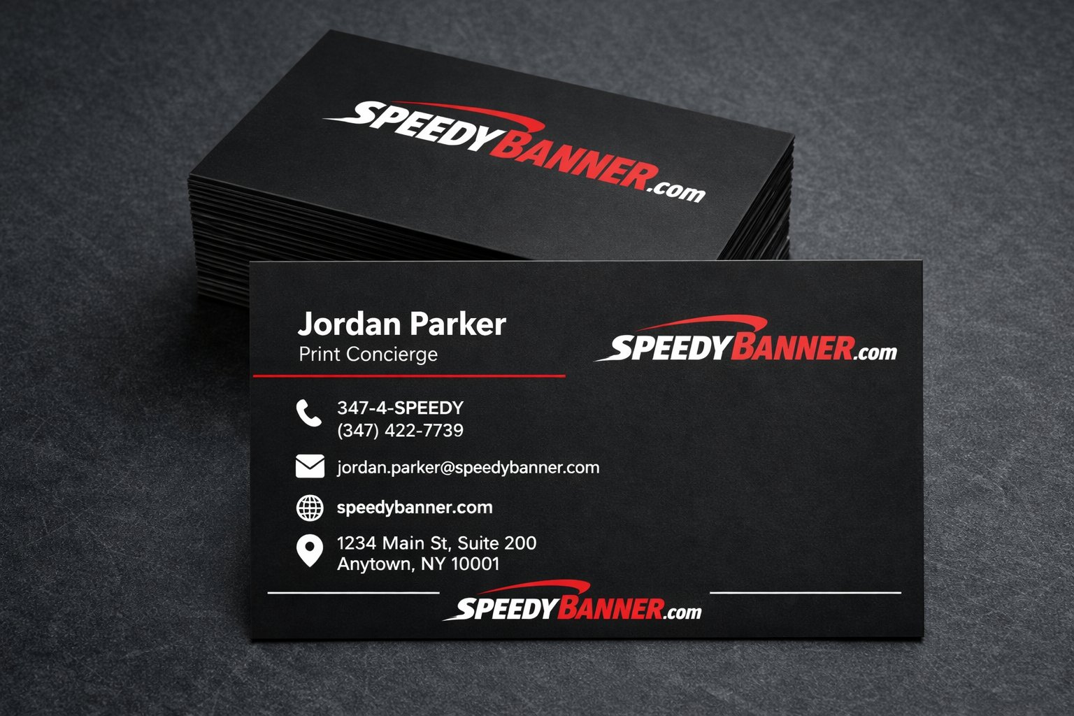 SpeedyBanner Business Card Dark