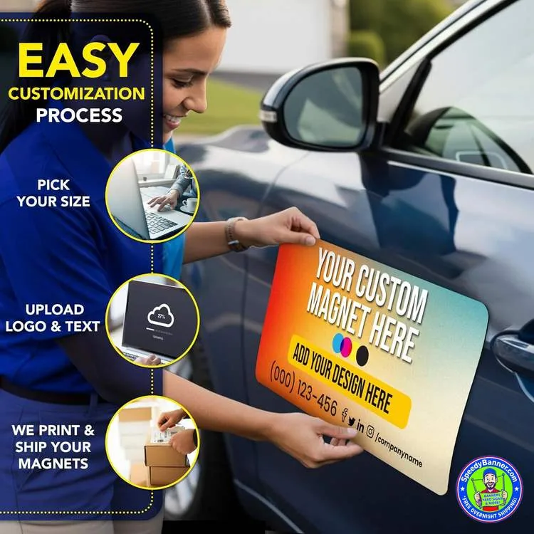 Custom vehicle magnet sign for cars and trucks